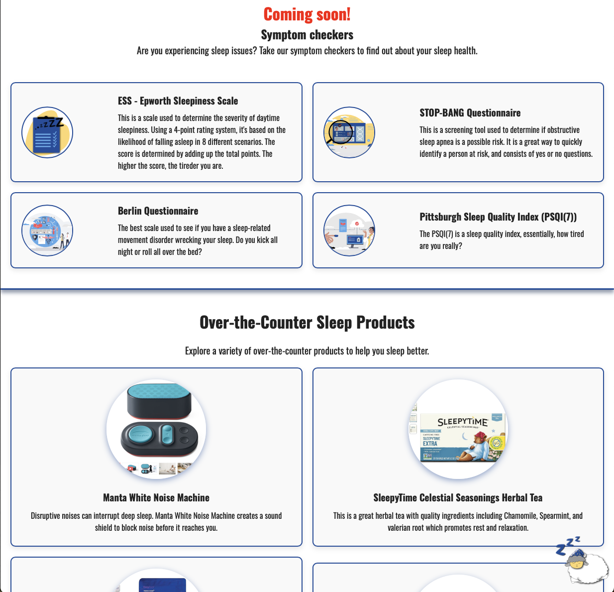 SLEEPWiser website screenshot